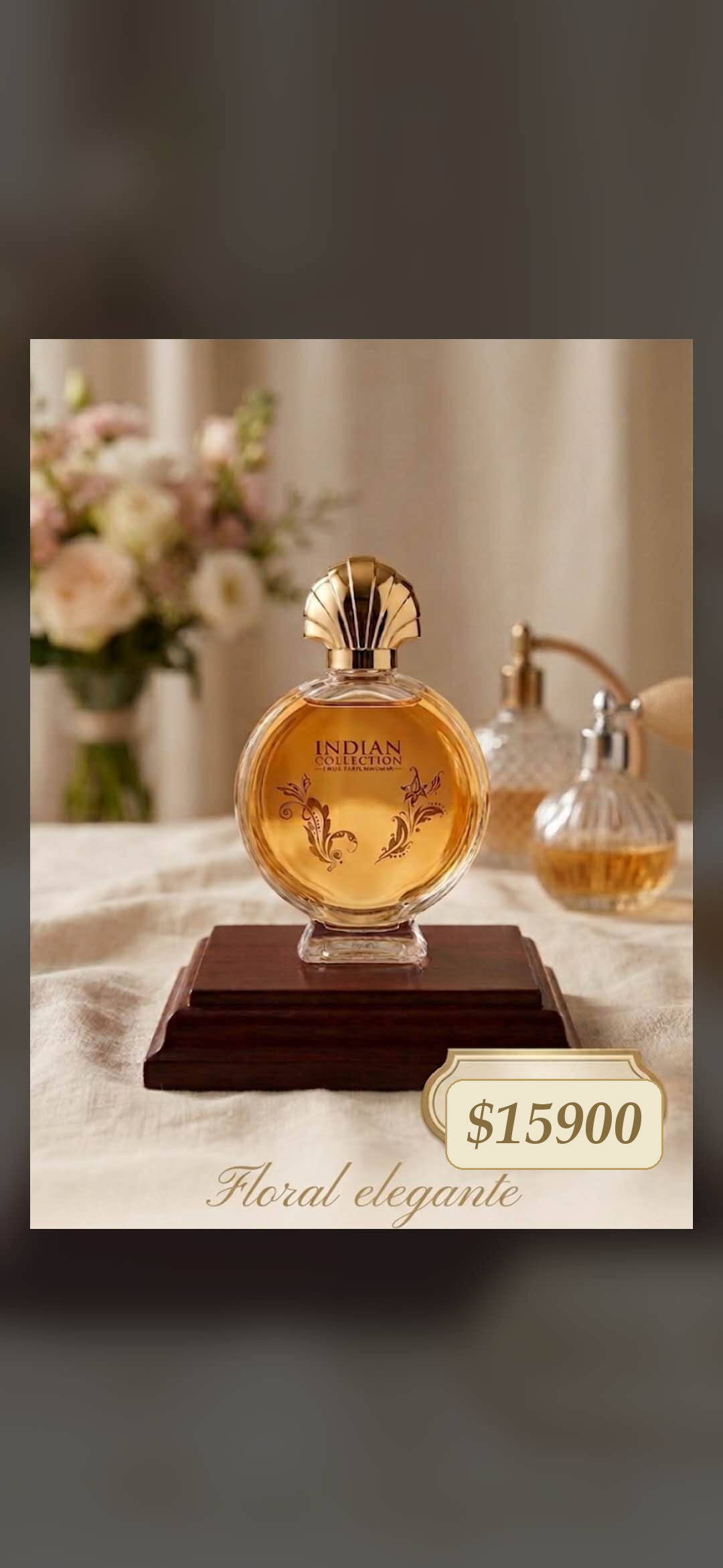 Women's perfume product presentation.
